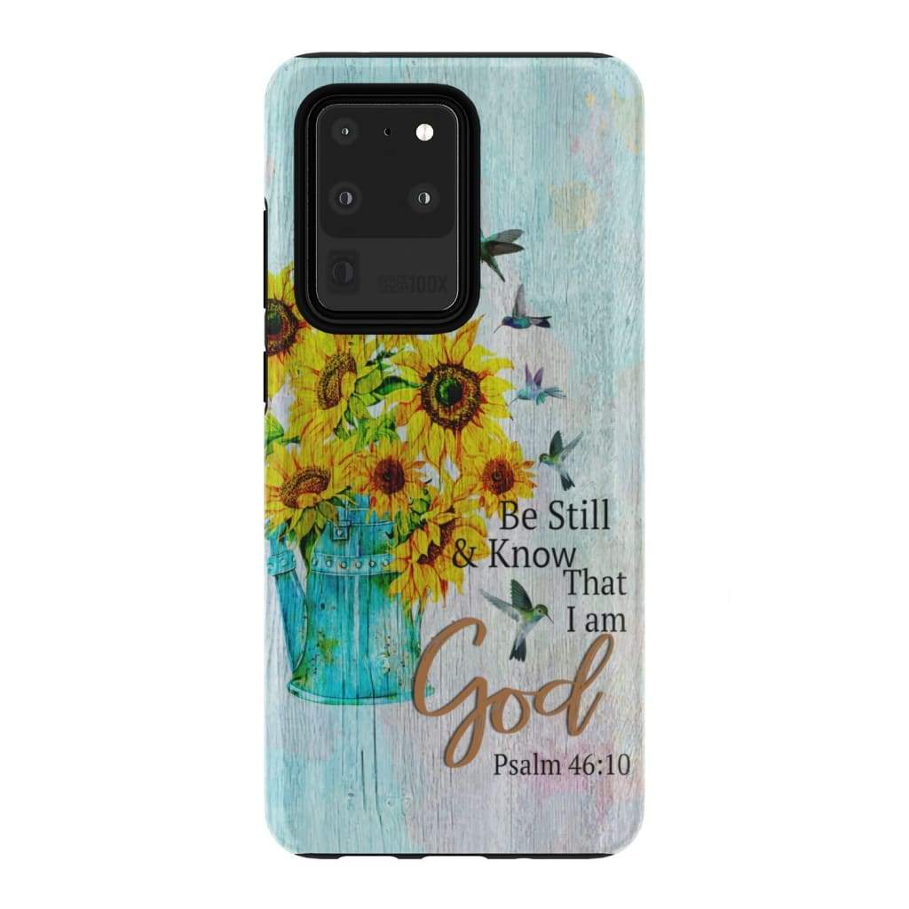 Be Still And Know That I Am God Hummingbird Sunflower Phone Case - Bible Verse Phone Cases Samsung