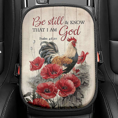 Be Still And Know That I Am God Lion Of Judah Seat Box Cover, Bible Verse Car Center Console Cover, Christian Inspirational Car Interior Accessories