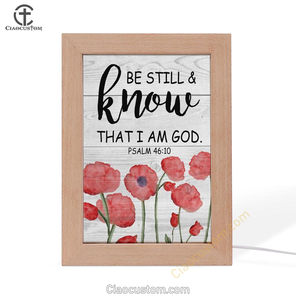 Be Still And Know That I Am God Psalm 4610 Bible Verse Wooden Lamp Art - Bible Verse Wooden Lamp - Scripture Night Light