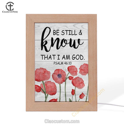 Be Still And Know That I Am God Psalm 4610 Bible Verse Wooden Lamp Art - Bible Verse Wooden Lamp - Scripture Night Light