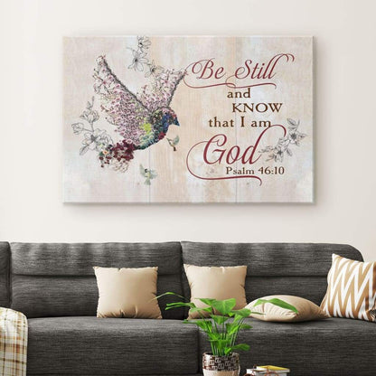 Be Still And Know That I Am God Psalm 4610 Sparrow Bible Verse Wall Art - Religious Wall Decor