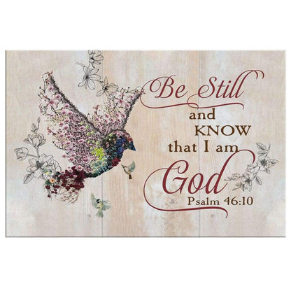 Be Still And Know That I Am God Psalm 4610 Sparrow Bible Verse Wall Art - Religious Wall Decor