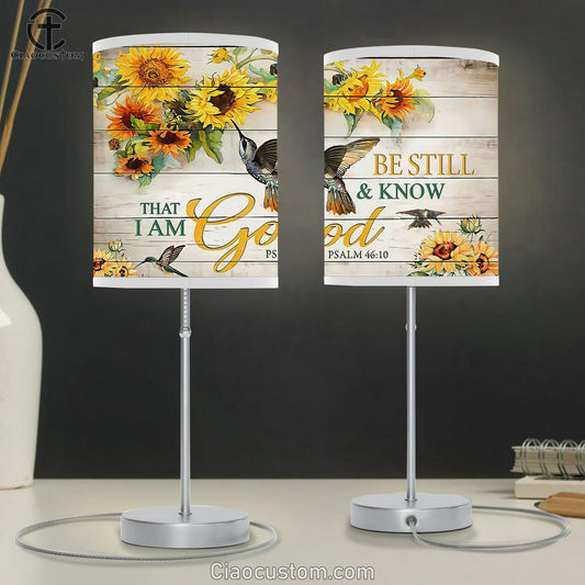 Be Still And Know That I Am God Psalm 46 10 Table Lamp For Bedroom - Christian Wall Table Lamp - Scripture Table Lamp Prints