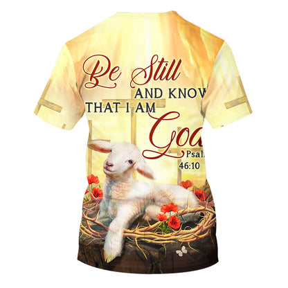 Be Still And Know That I Am God Sheep 3d All Over Print Shirt - Christian 3d Shirts For Men Women