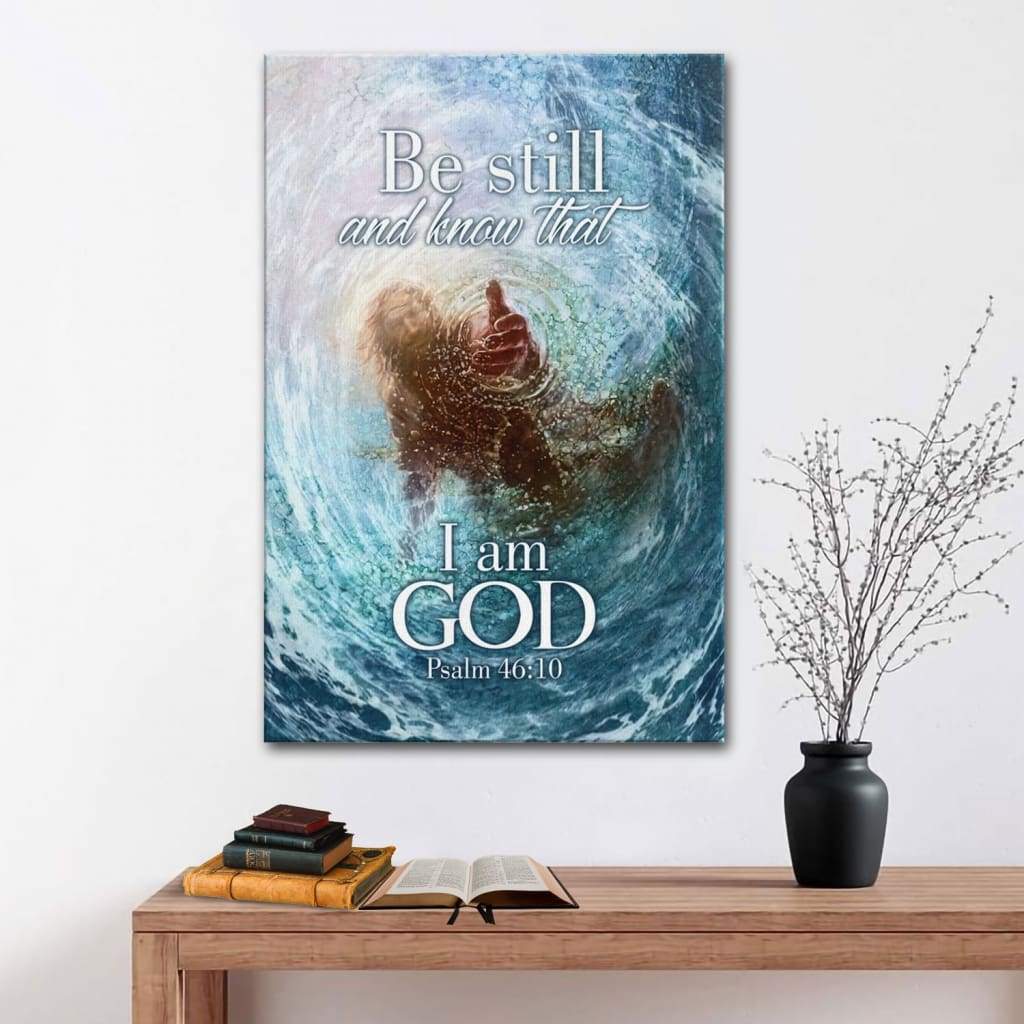 Be Still And Know That Iam God Canvas - Hand of God Canvas Posters - Christian Wall Posters - Religious Wall Decor