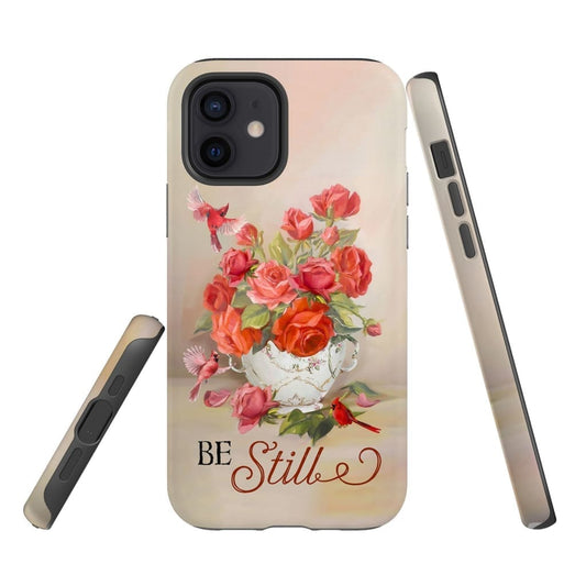 Be Still Cardinals Flowers - Christian Phone Case - Bible Verse Phone Cases Samsung