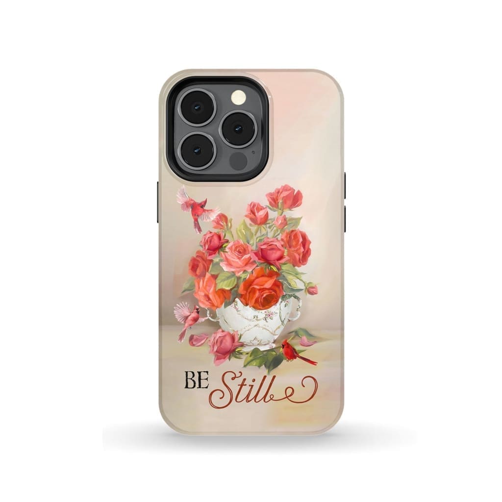 Be Still Cardinals Flowers - Christian Phone Case - Bible Verse Phone Cases Samsung