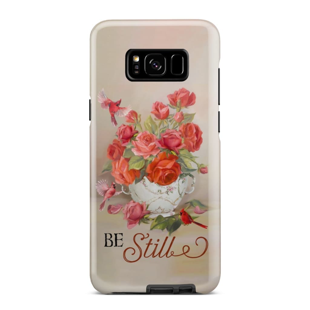 Be Still Cardinals Flowers - Christian Phone Case - Bible Verse Phone Cases Samsung
