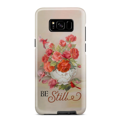 Be Still Cardinals Flowers - Christian Phone Case - Bible Verse Phone Cases Samsung