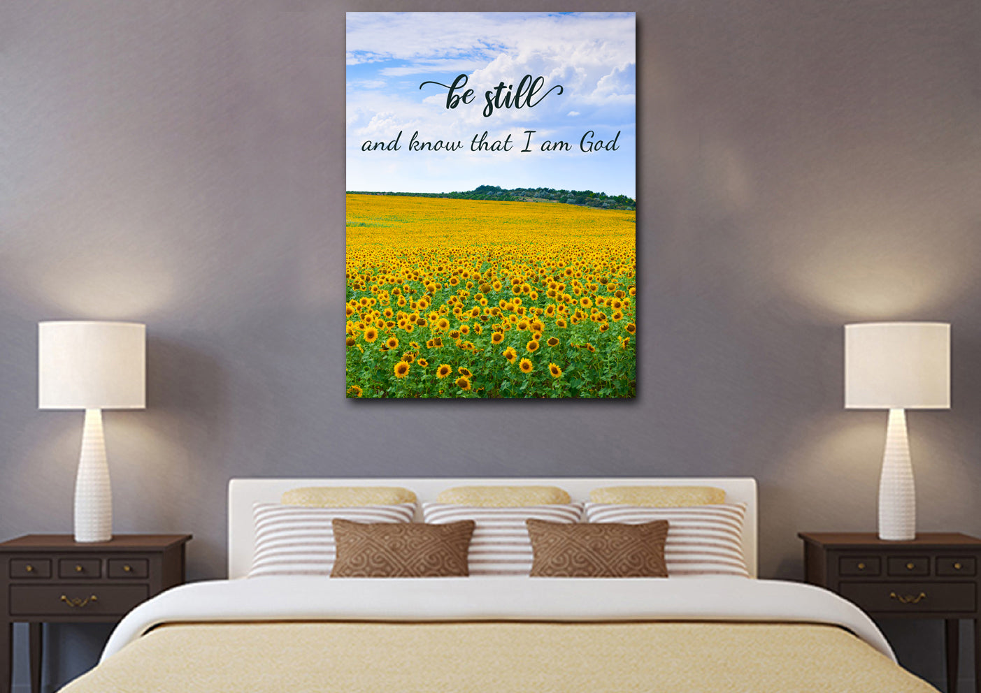 Be Still & Know That I Am God Bible Verse Canvas Wall Art