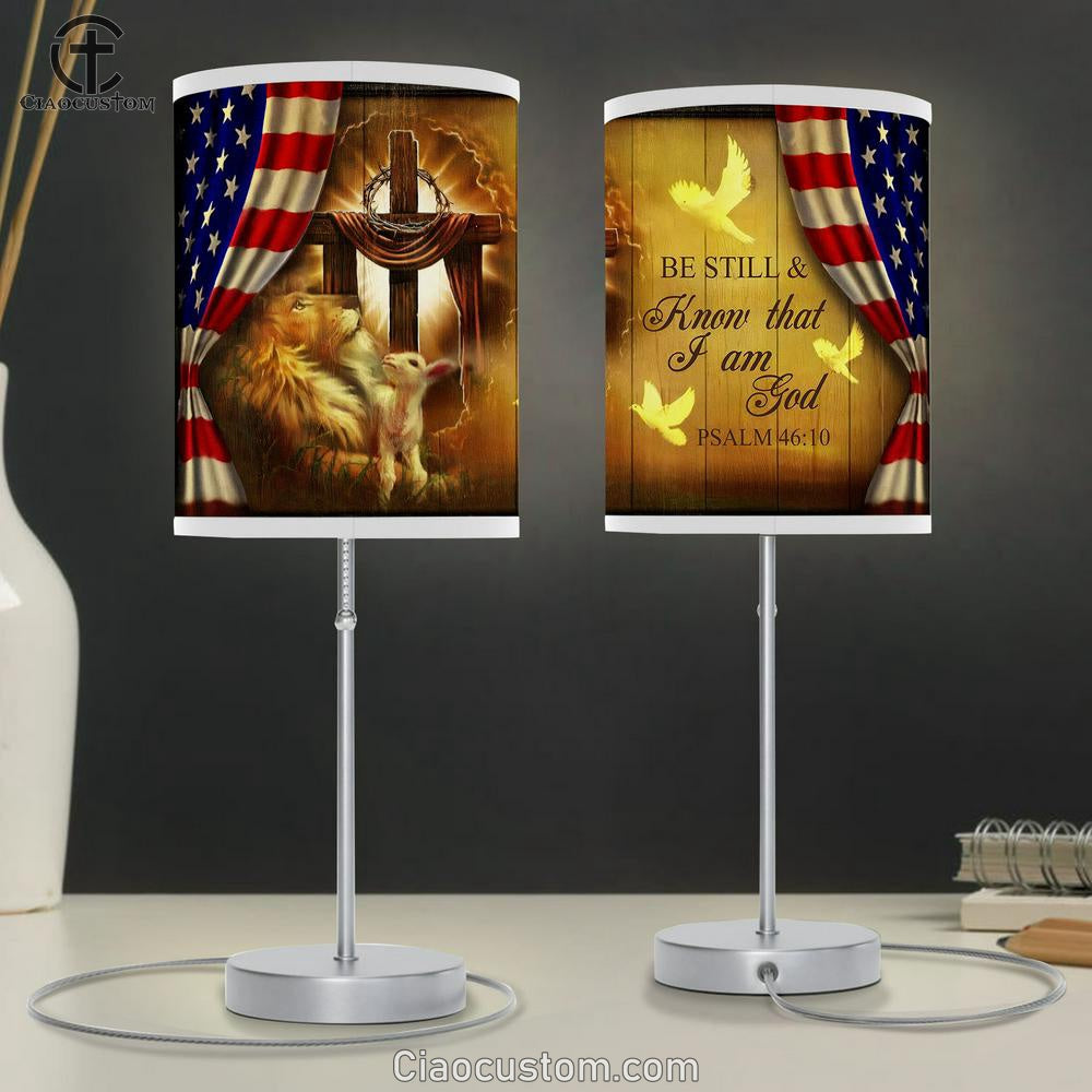 Be Still & Know That I Am God Psalm 46 10 Table Lamp For Bedroom - Christian Wall Table Lamp - Scripture Table Lamp Prints