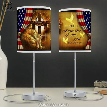 Be Still & Know That I Am God Psalm 46 10 Table Lamp For Bedroom - Christian Wall Table Lamp - Scripture Table Lamp Prints