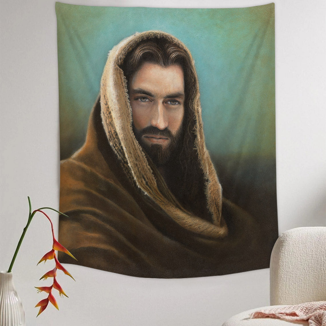 Be Still and Know That I Am Tapestry - Jesus Picture - Religious Tapestry - Christian Tapestry Wall Hangings