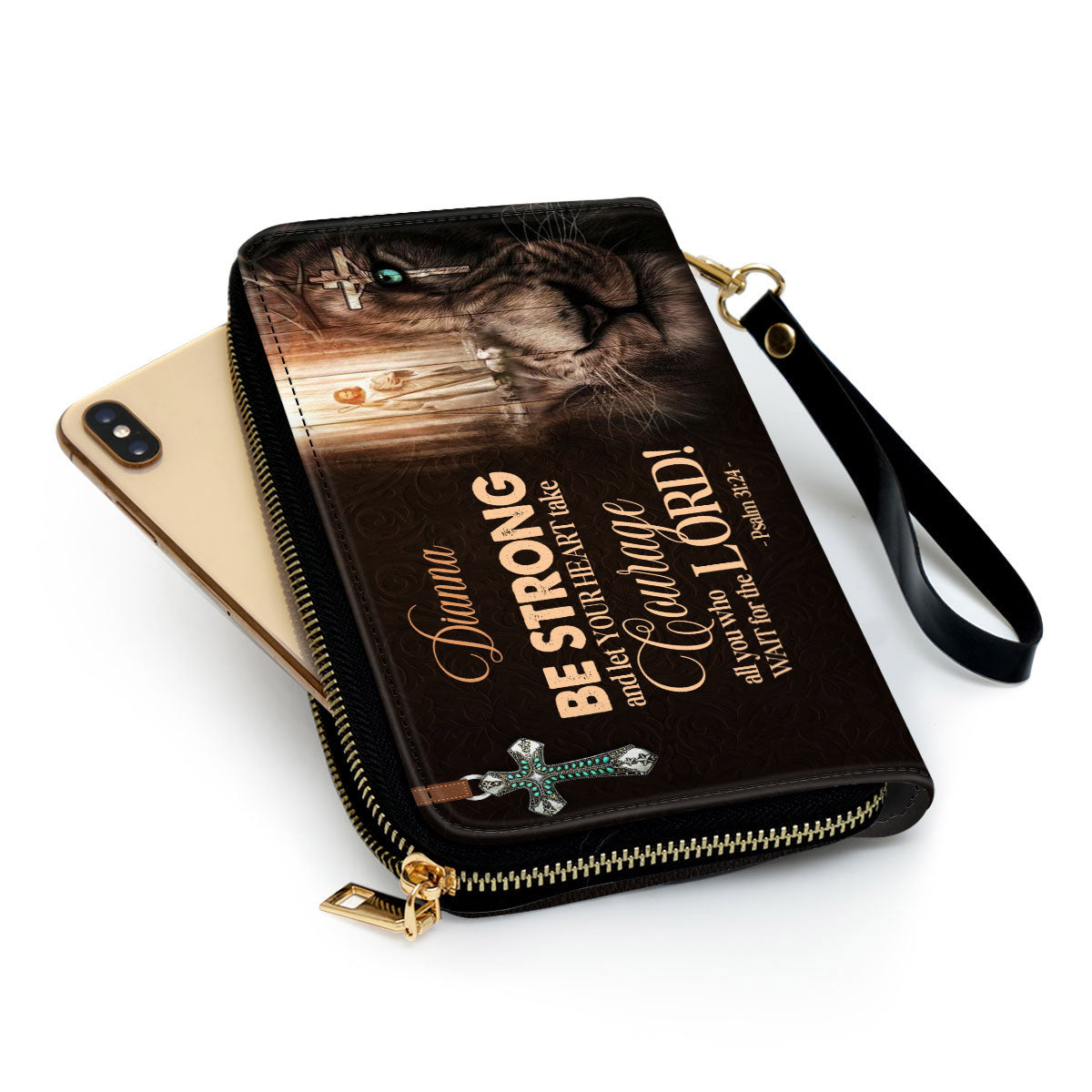 Be Strong, And Let Your Heart Take Courage Clutch Purse For Women - Personalized Name - Christian Gifts For Women