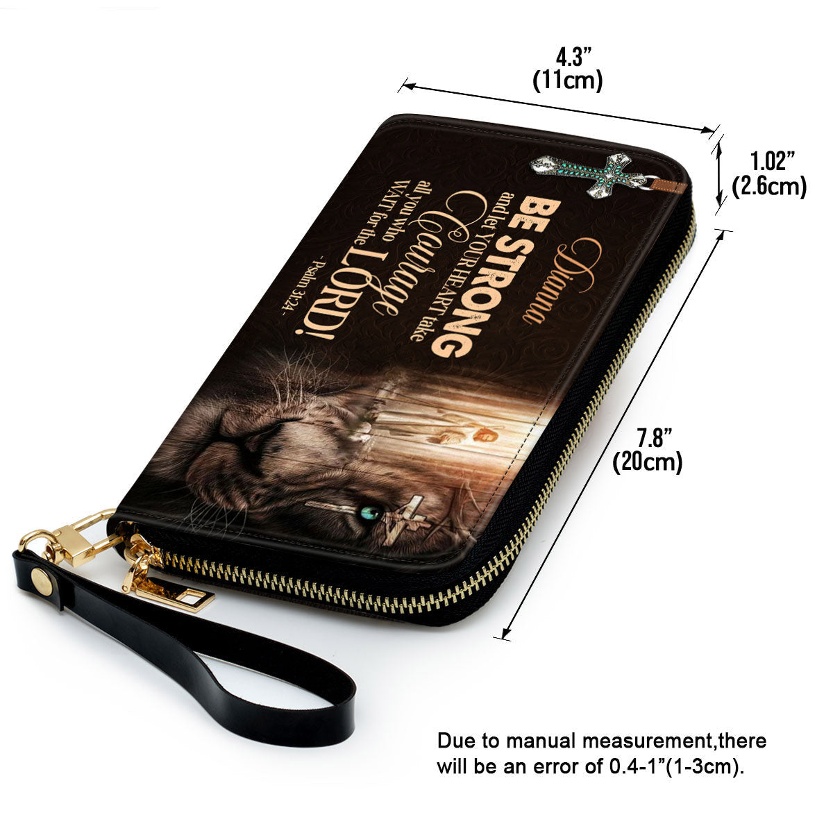 Be Strong, And Let Your Heart Take Courage Clutch Purse For Women - Personalized Name - Christian Gifts For Women