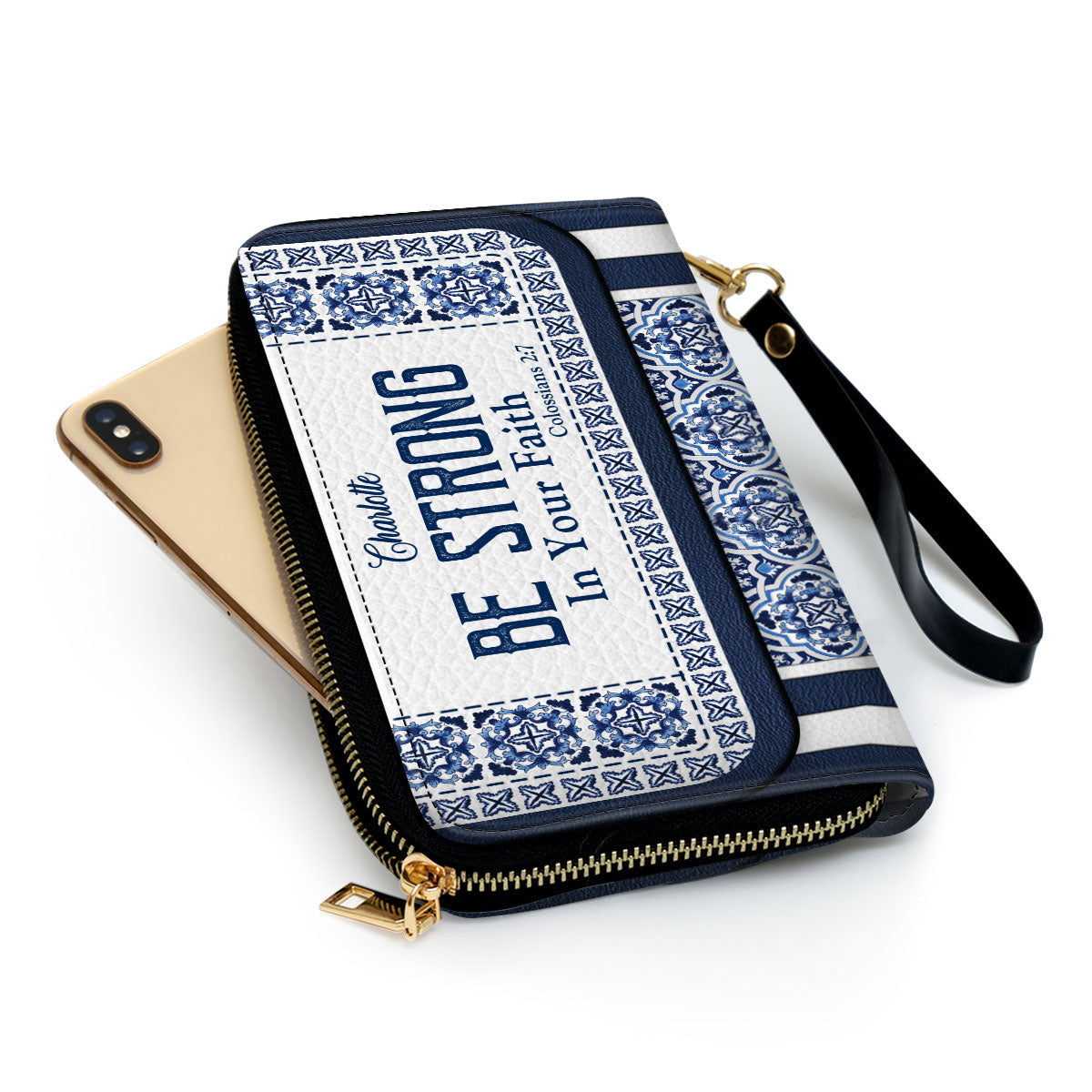 Be Strong In Your Faith Clutch Purse For Women - Personalized Name - Christian Gifts For Women