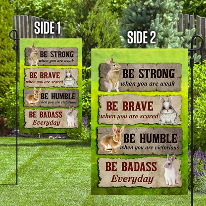Be Strong When You Are Weak Bunny Rabbit Happy Easter Flag - Easter House Flags - Christian Easter Garden Flags