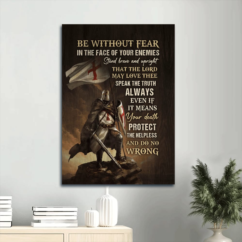 Be Without Fear In The Face Of Your Enemies Canvas Wall Art - Warriors Of God - Gift For Christian
