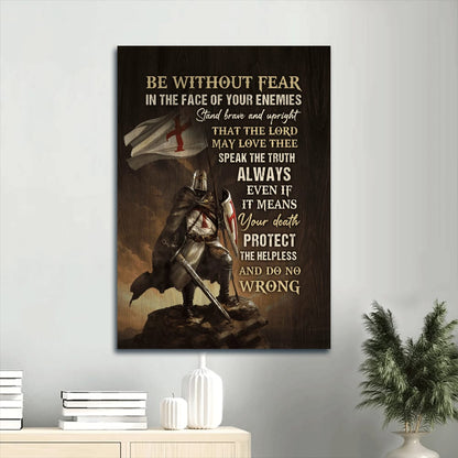 Be Without Fear In The Face Of Your Enemies Canvas Wall Art - Warriors Of God - Gift For Christian