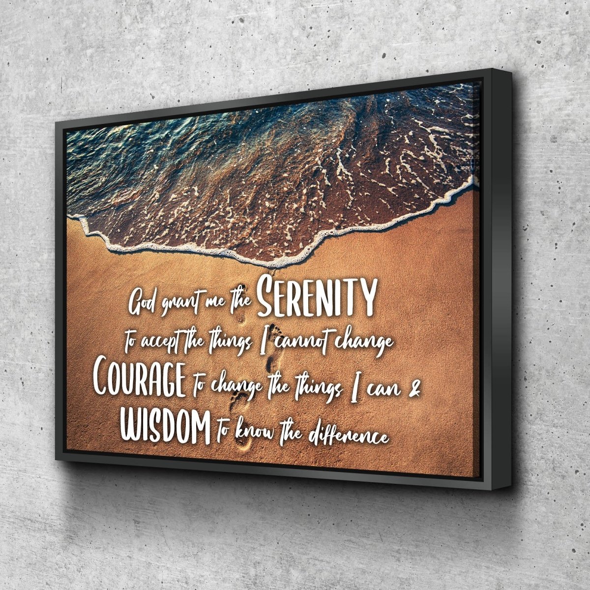 Beach Steps Serenity Prayer Wall Art - Christian Canvas Wall Art
