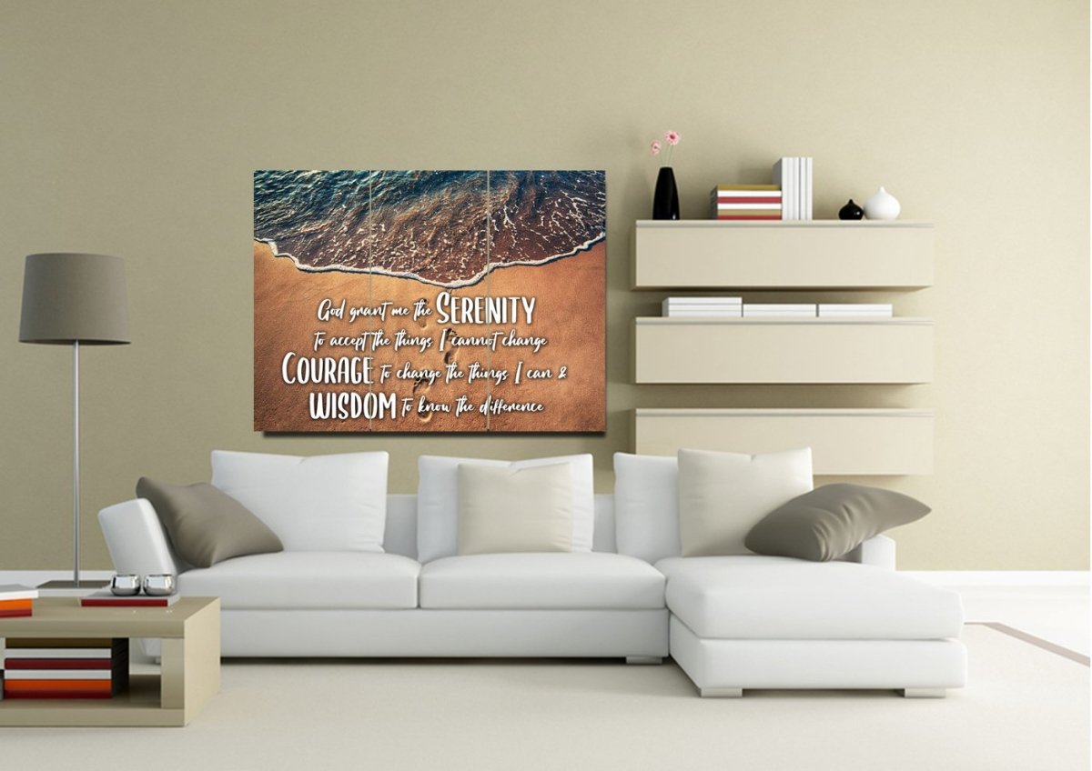 Beach Steps Serenity Prayer Wall Art - Christian Canvas Wall Art