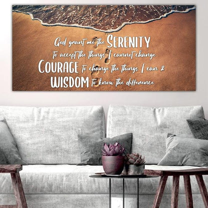 Beach Steps Serenity Prayer Wall Art - Christian Canvas Wall Art