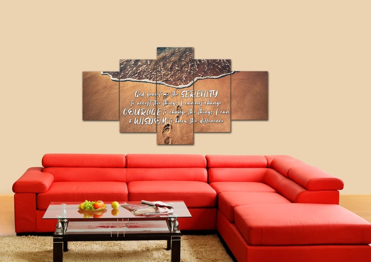Beach Steps Serenity Prayer Wall Art - Christian Canvas Wall Art