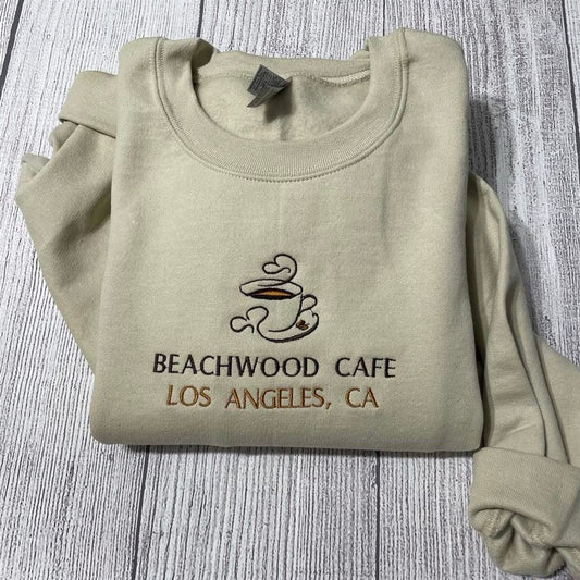 Beachwood Cafe Embroidered Sweatshirt, Women's Embroidered Sweatshirts