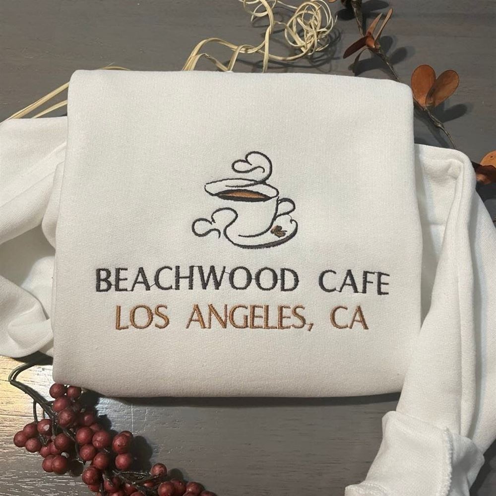 Beachwood Cafe Embroidered Sweatshirt, Women's Embroidered Sweatshirts