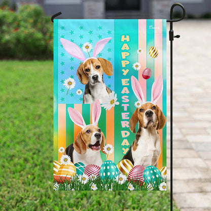 Beagle Easter House Flags - Happy Easter Garden Flag - Decorative Easter Flags