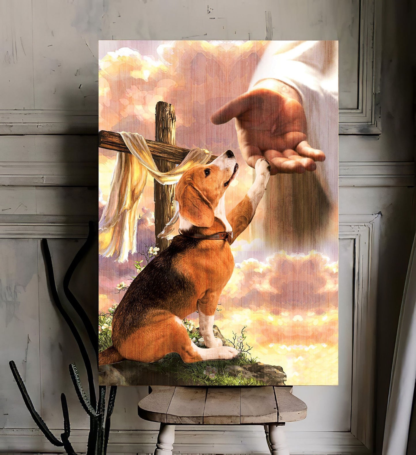 Beagle God Hand Canvas - Canvas Decor Ideas