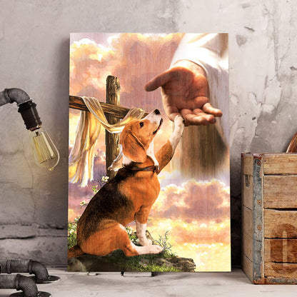 Beagle God Hand Canvas - Canvas Decor Ideas