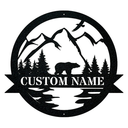 Bear Personalized Metal Sign - Outdoor Decor Metal Wall Art - Metal Signs For Home
