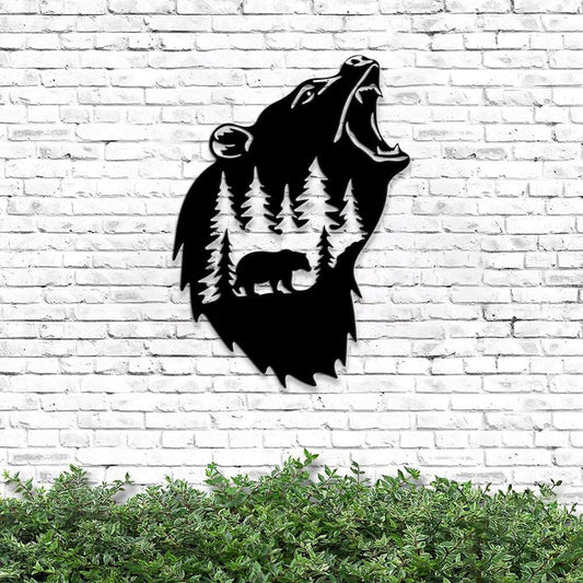 Bear Scene Metal Sign - Bear Animal - Metal Wall Art - Home Decor - Metal Wall Art For Living Room - Ciaocustom