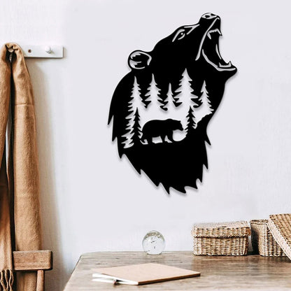 Bear Scene Metal Sign - Bear Animal - Metal Wall Art - Home Decor - Metal Wall Art For Living Room - Ciaocustom