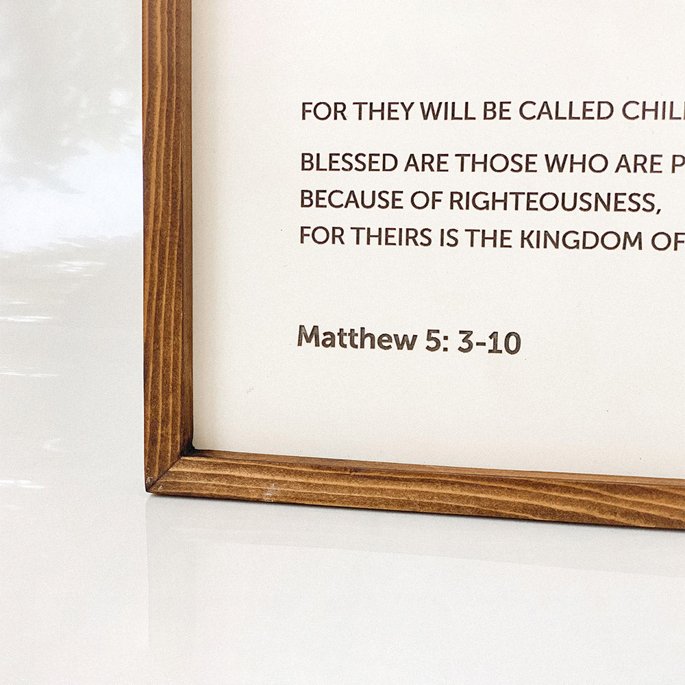 Beatitudes Matthew 5 3 10 Wood Sign - Bible Verse Sign - Christian Wood Signs