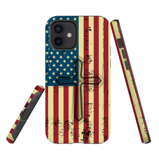 Beautiful American Flag Cross Phone Case - Bible Verse Phone Cases Samsung