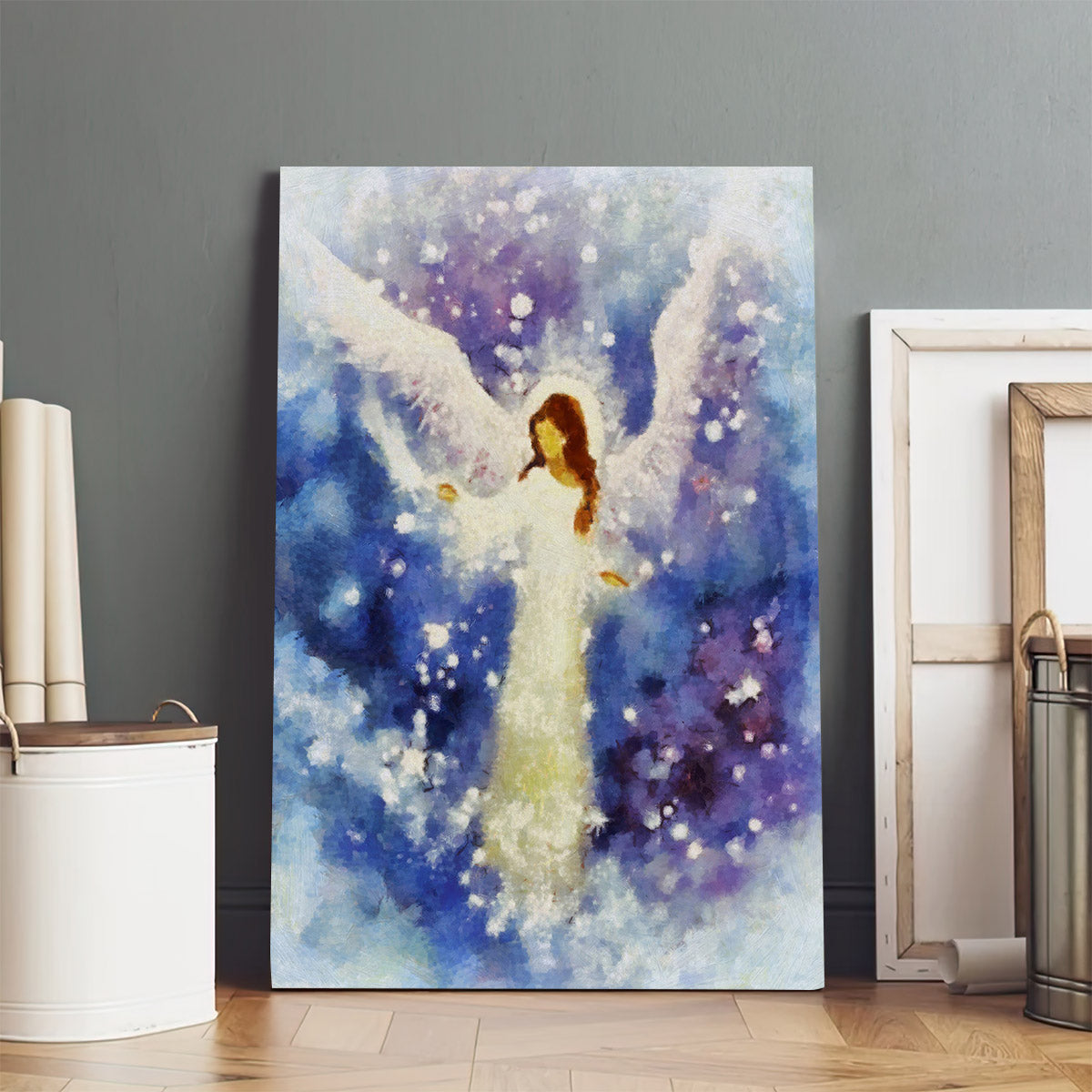 Beautiful Angel Painting Canvas Wall Art - Catholic Canvas Wall Art - Religious Gift - Christian Wall Art Decor