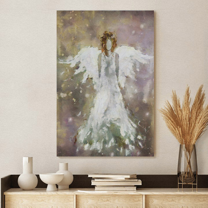 Beautiful Angel Painting Wall Art Canvas - Catholic Canvas Wall Art - Religious Gift - Christian Wall Art Decor