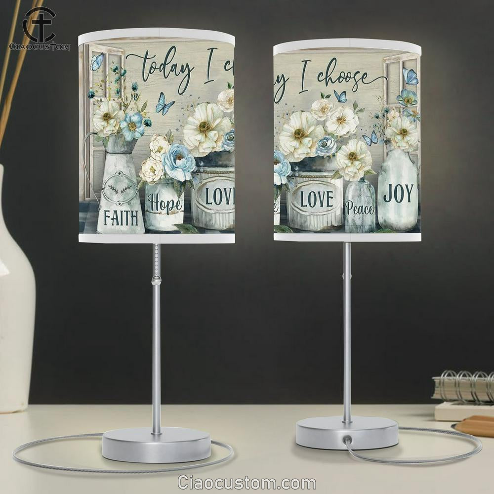 Beautiful Camellia, Flower Painting, Today I Choose Joy Table Lamp