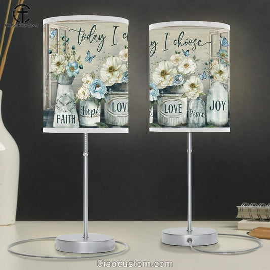 Beautiful Camellia, Flower Painting, Today I Choose Joy Table Lamp