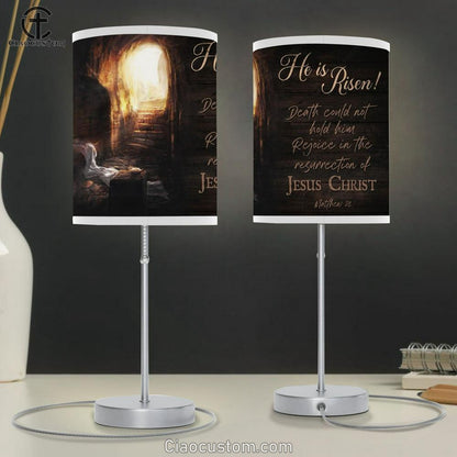 Beautiful Cave Jesus Christ He Is Risen Table Lamp
