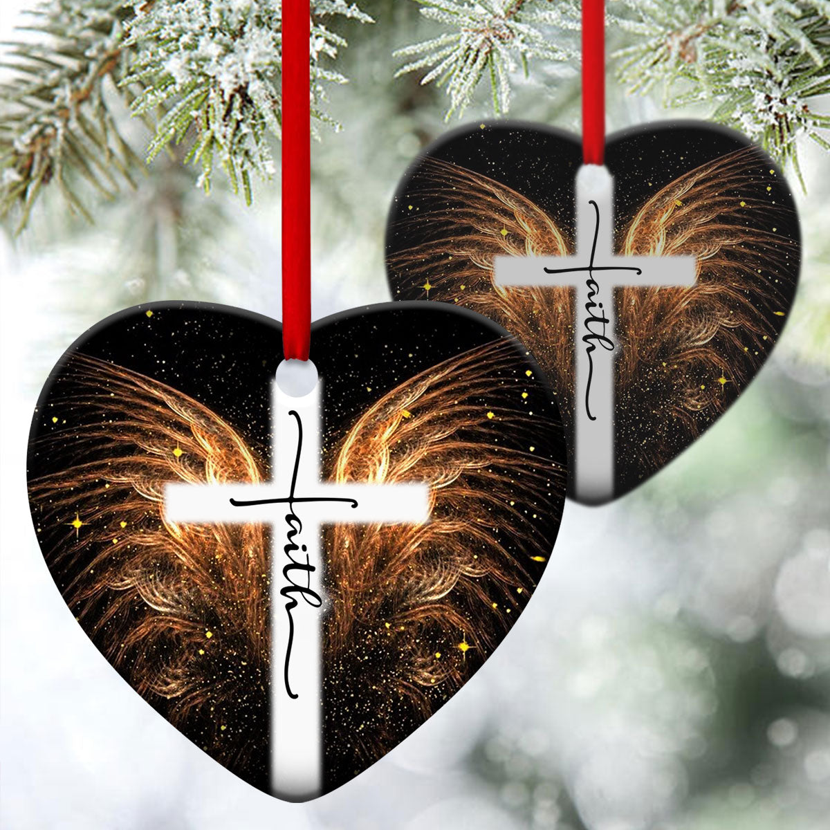 Beautiful Ceramic Heart Ornament - Have Faith In God - Christmas Decor - Funny Ornament