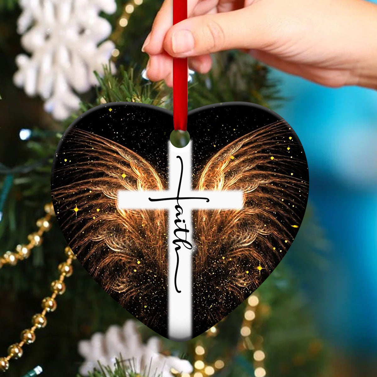 Beautiful Ceramic Heart Ornament - Have Faith In God - Christmas Decor - Funny Ornament