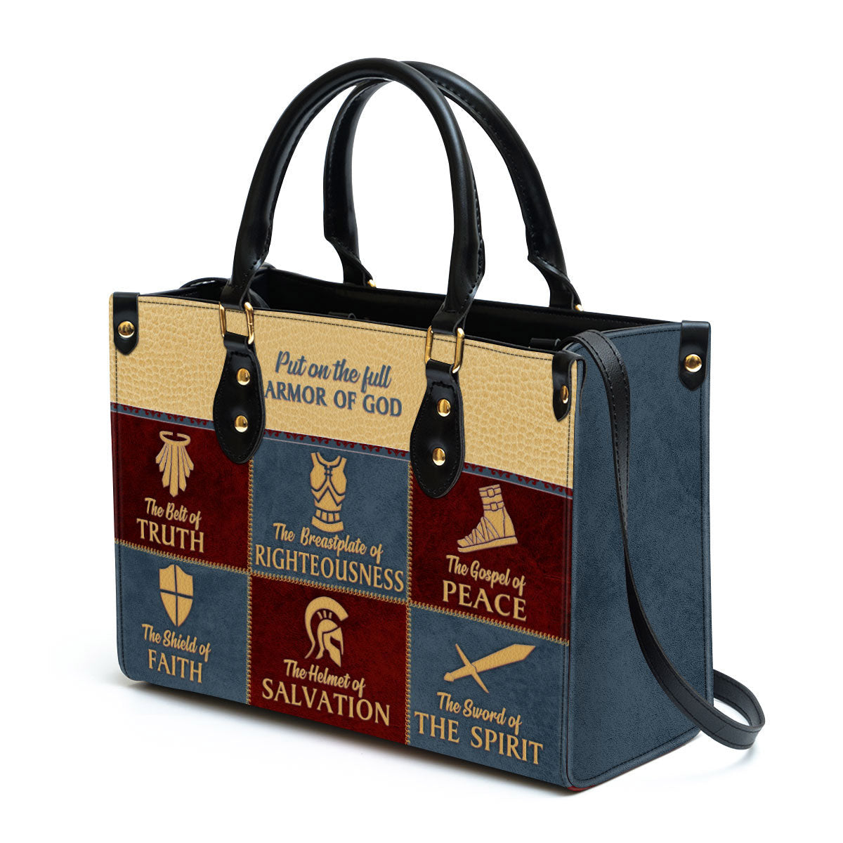 Beautiful Christian Leather Bag - The Belt Of Truth - Christian Pu Leather Bags For Women