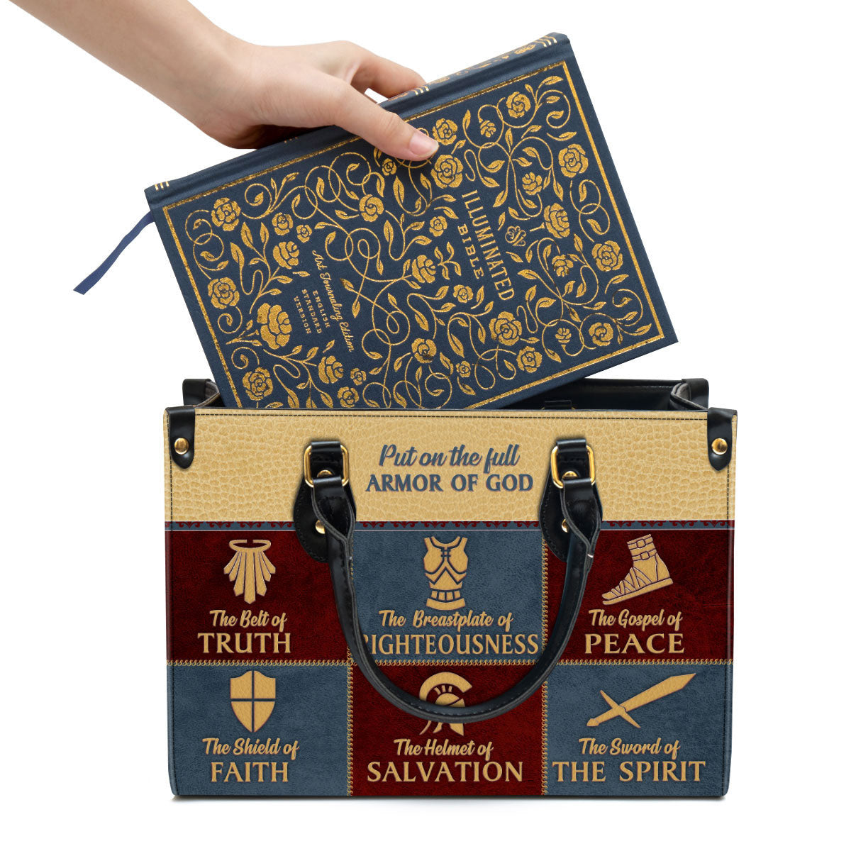 Beautiful Christian Leather Bag - The Belt Of Truth - Christian Pu Leather Bags For Women