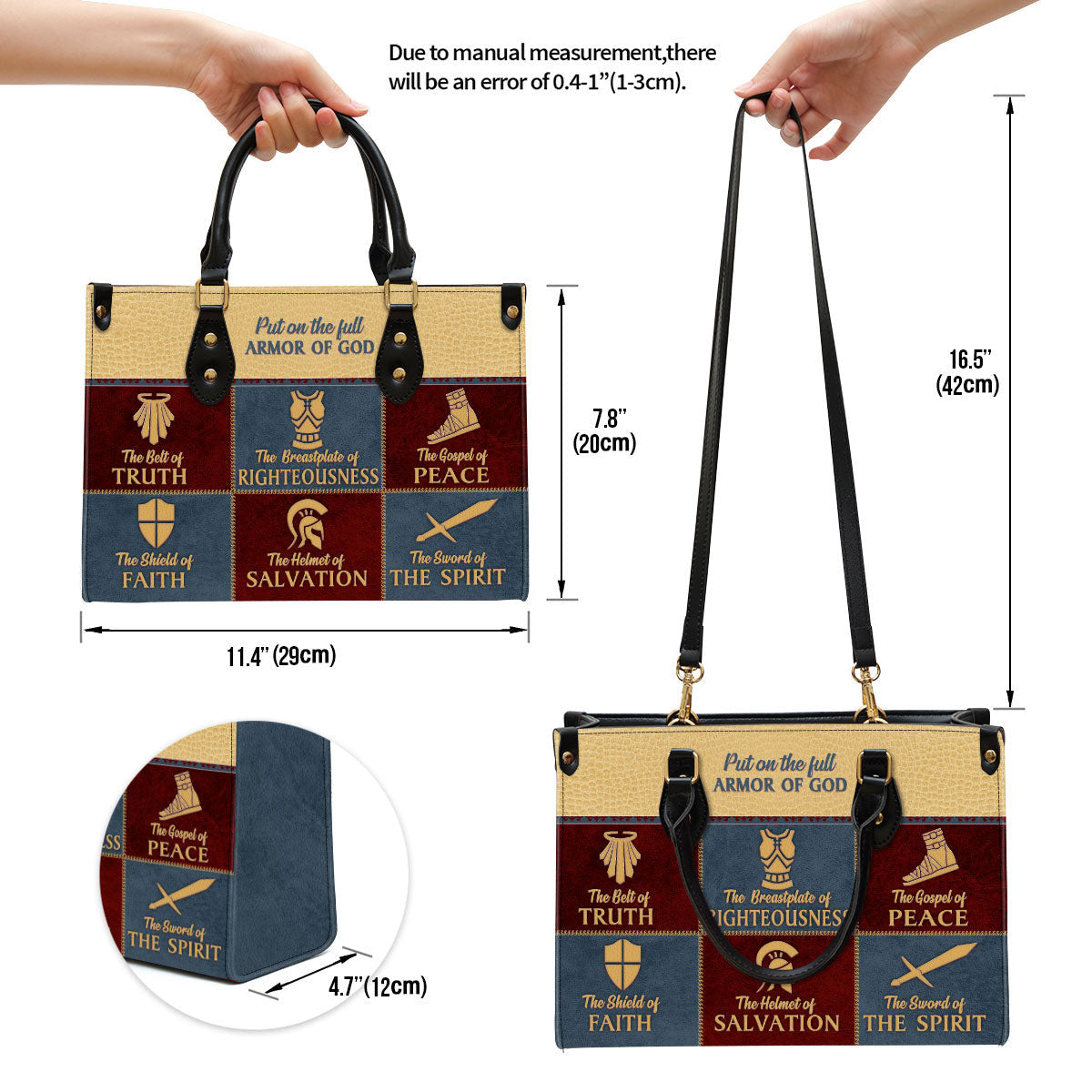 Beautiful Christian Leather Bag - The Belt Of Truth - Christian Pu Leather Bags For Women