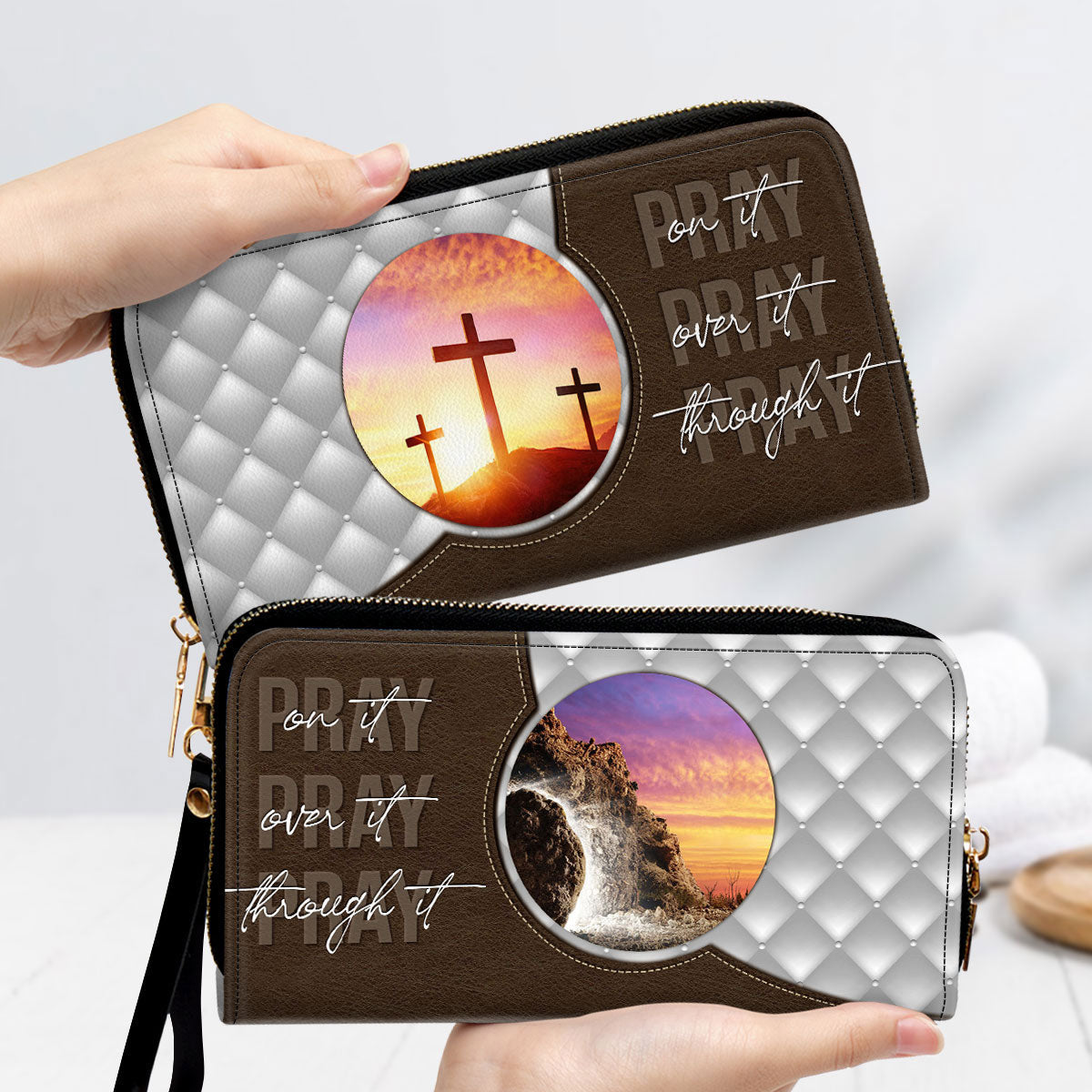 Beautiful Cross Clutch Purse - Pray On It Clutch Purse - Women Clutch Purse