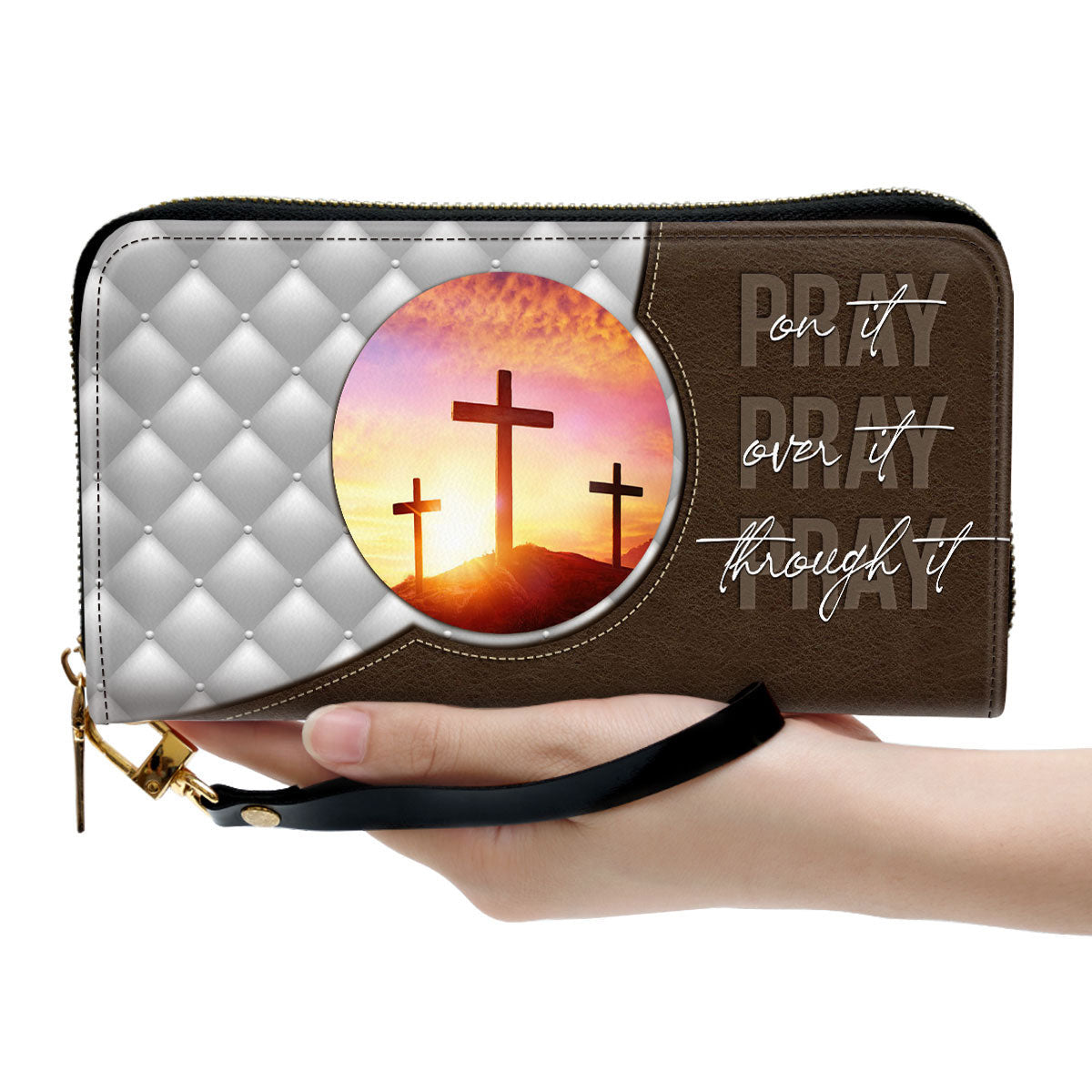 Beautiful Cross Clutch Purse - Pray On It Clutch Purse - Women Clutch Purse