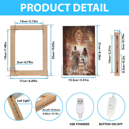 Beautiful Girl Walking With Jesus Frame Lamp